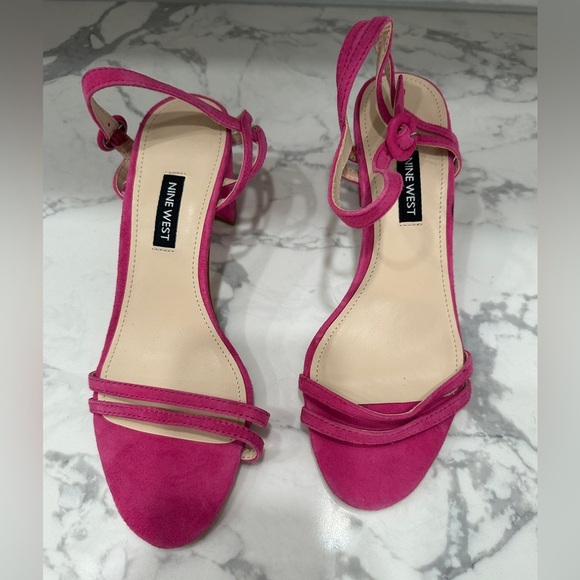 Nine West Shoes - Nine West Pink Strappy Sandals 3 inch heel size 7.5